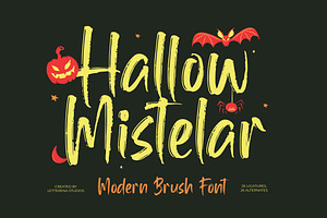 Hallow Mistelar Modern Brush Font, a Script Font by Letterena Studios Script