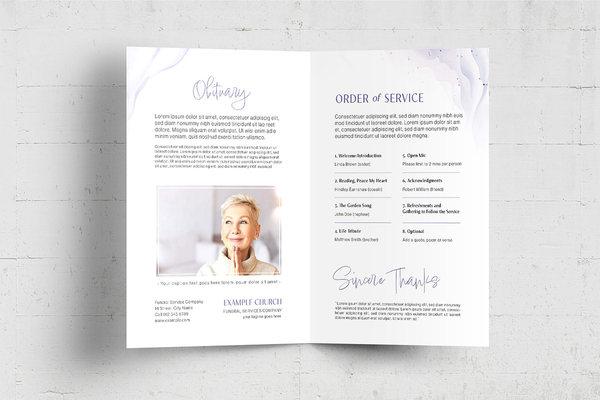 Purple & White Funeral Template, a Flyer Template by BrandPacks (Photo 6 of 6)