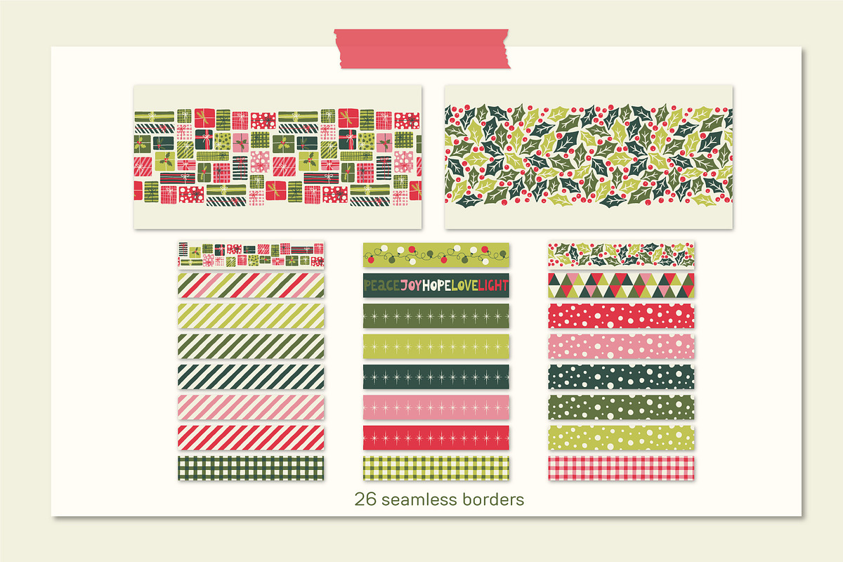 Retro Christmas Clipart and Patterns, a Pattern Graphic by PATTERNS etc. (Photo 10 of 10)