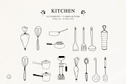 Kitchen line drawing for bakery logo, a Food Illustration by Summer Nightingale Art (Thumbnail 1 of 9)