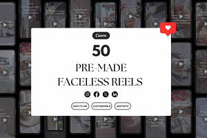 50 Faceless Reel Bundle-MRR & PLR, a Social Media Template by Studioxhq
