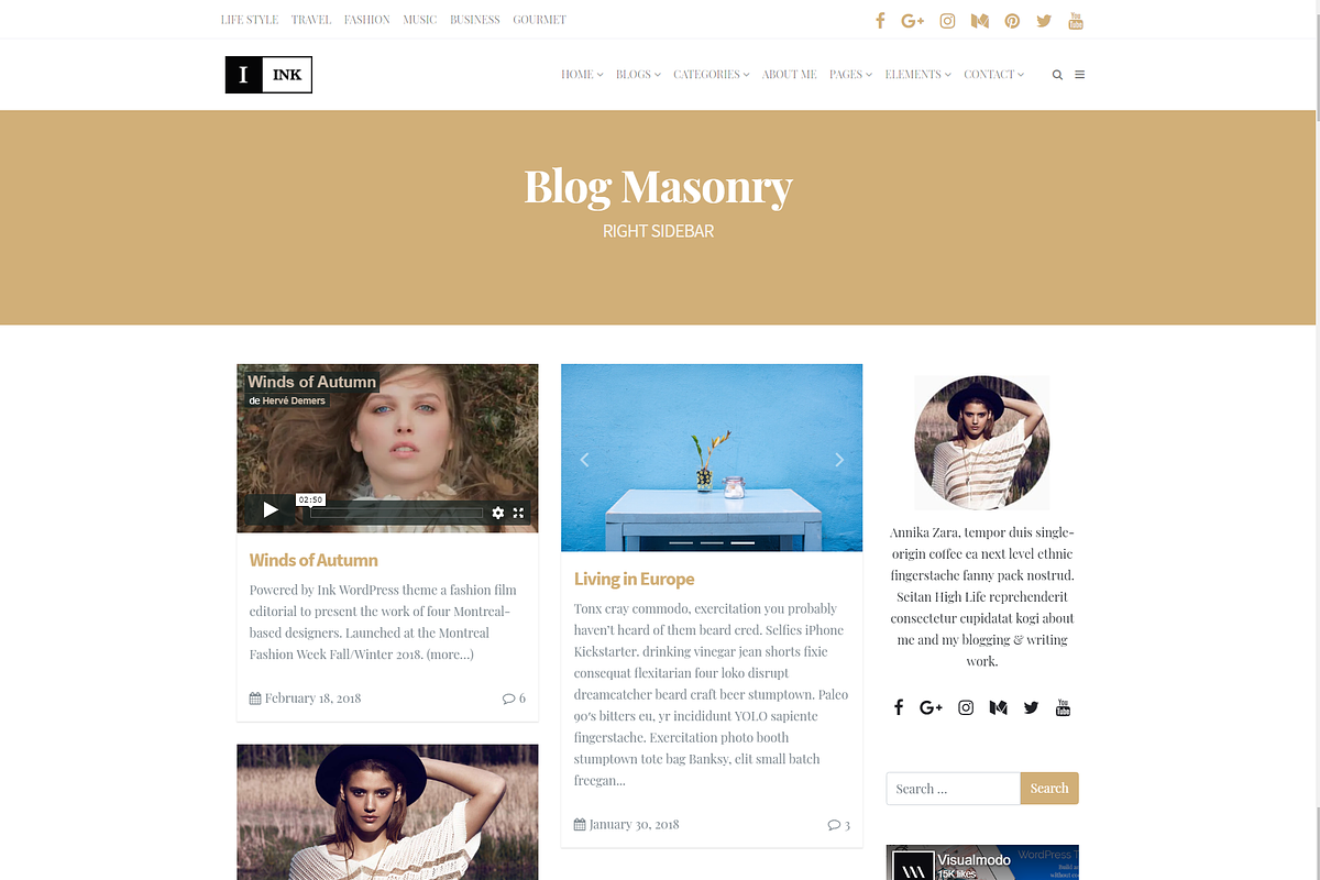 Ink Minimalist Blog WordPress Theme, a WordPress Template by Visualmodo (Photo 15 of 20)