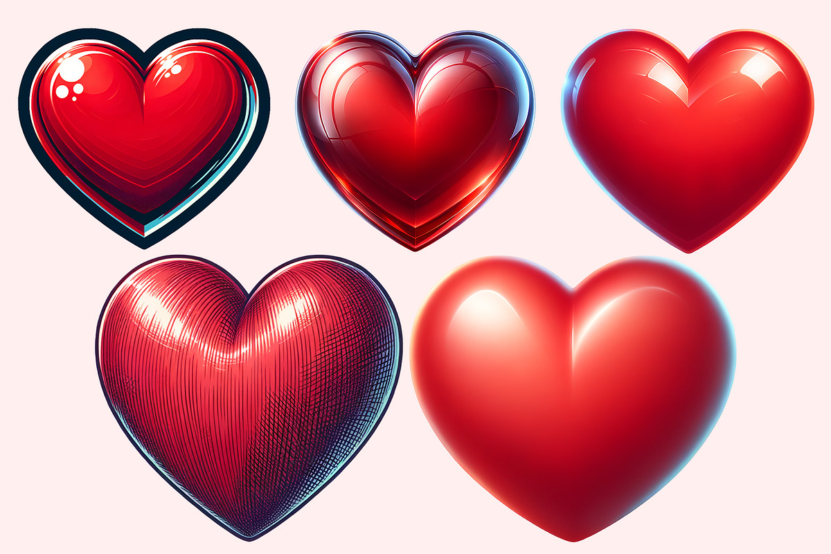 Heart Clipart PNG Bundle, an Illustration by M9 Design (Photo 3 of 7)