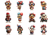 4th of July Chicken Clipart, a Seasonal Illustration by Designking (Thumbnail 2 of 5)