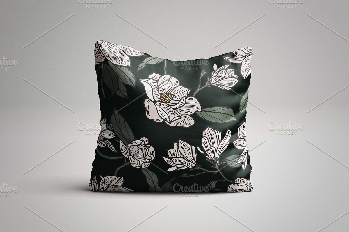 Magnolia flowers seamless pattern, a Pattern Graphic by oxygen_8 (Photo 4 of 6)