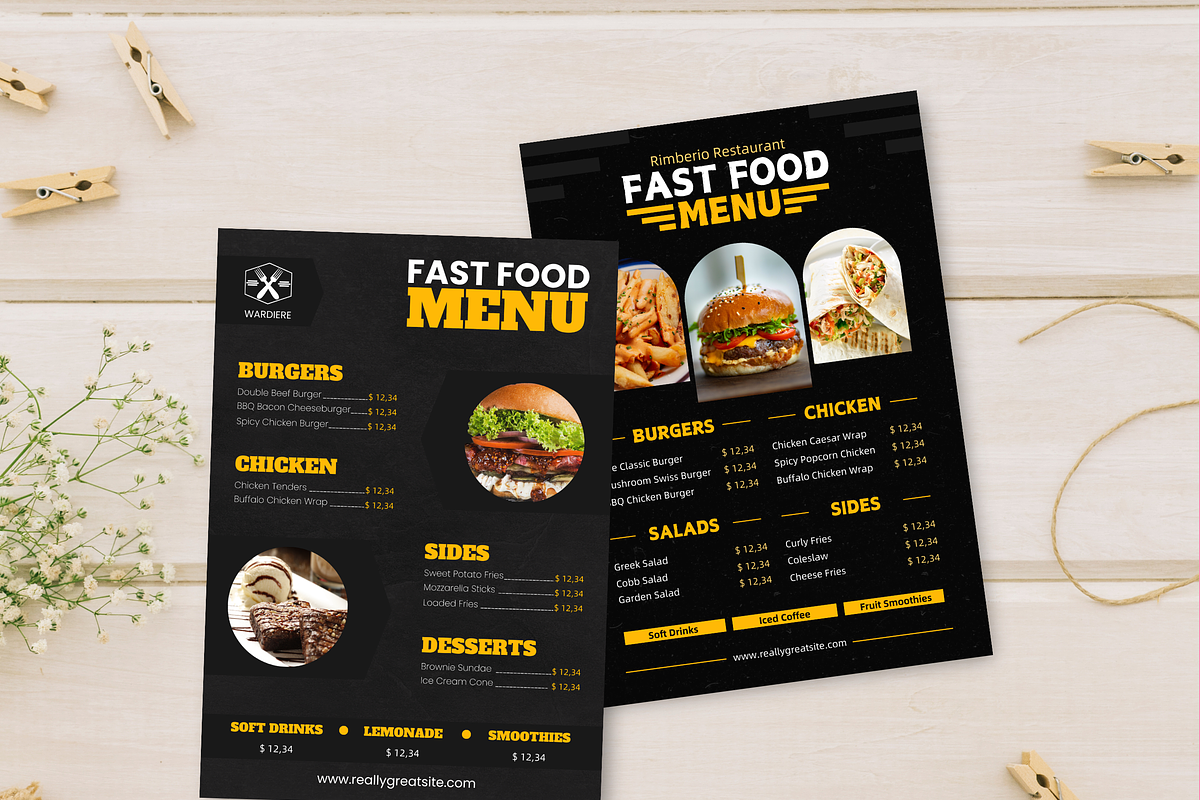 5 Fast Food Menu Templates Canva, a Templates & Theme by TemplateCastleStore (Photo 7 of 9)