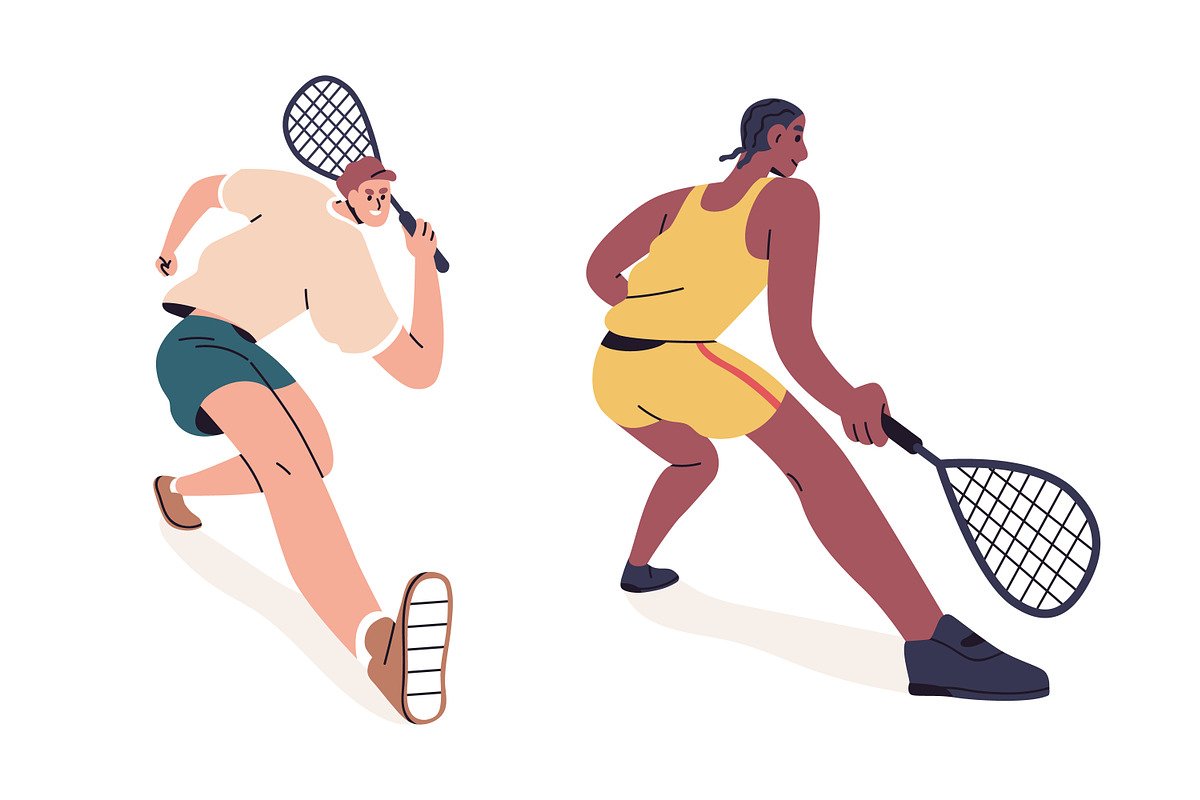 Squash players set. Sports game, a Sport Illustration by Good Studio (Photo 2 of 5)