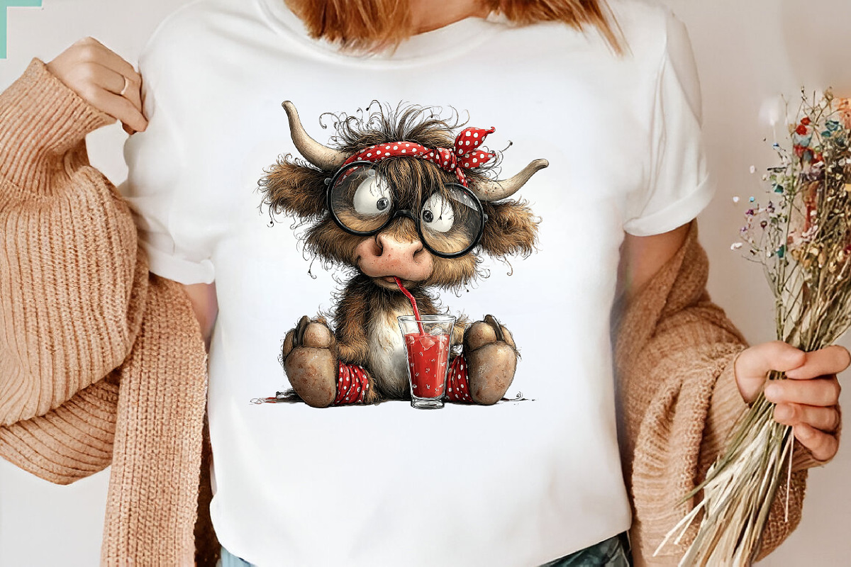 Whimsical Pool Day Highland Cow Clip, an Illustration by CreationArt (Photo 4 of 7)