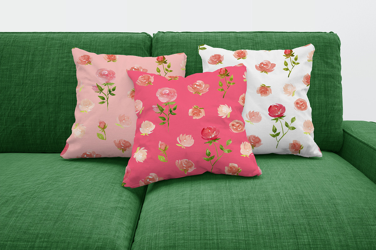 Watercolor seamless floral pattern, a Pattern Graphic by swiejko (Photo 4 of 5)