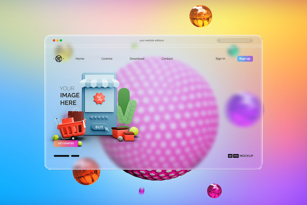 Gradient Glassmorphism Background, a Wearable Device Mockup by Artlogs (Photo 1 of 4)