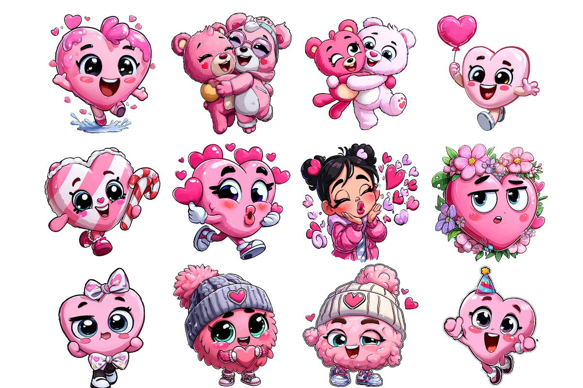 Cute Pink Heart Sublimation, an Illustration by DreamArtGraphic (Photo 3 of 4)