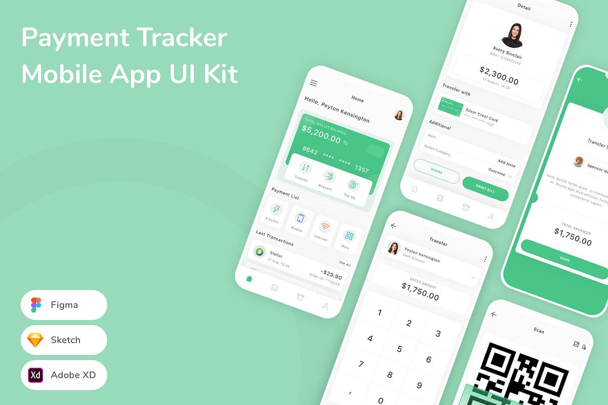 Payment Tracker Mobile App UI Kit, an UI Kit Template by Betush