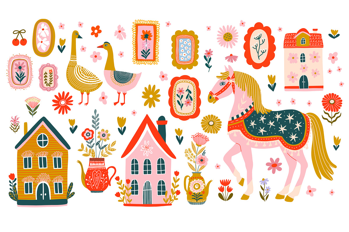 Dopamine folk art, a Decorative Illustration by Chikovnaya (Photo 7 of 15)