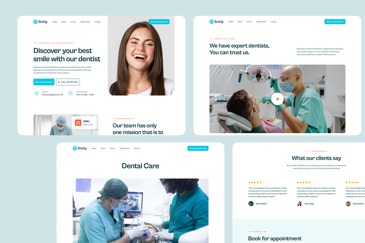 Smily - Dental Clinic Figma Template, an UI Kit Template by FinestDevs (Photo 3 of 4)