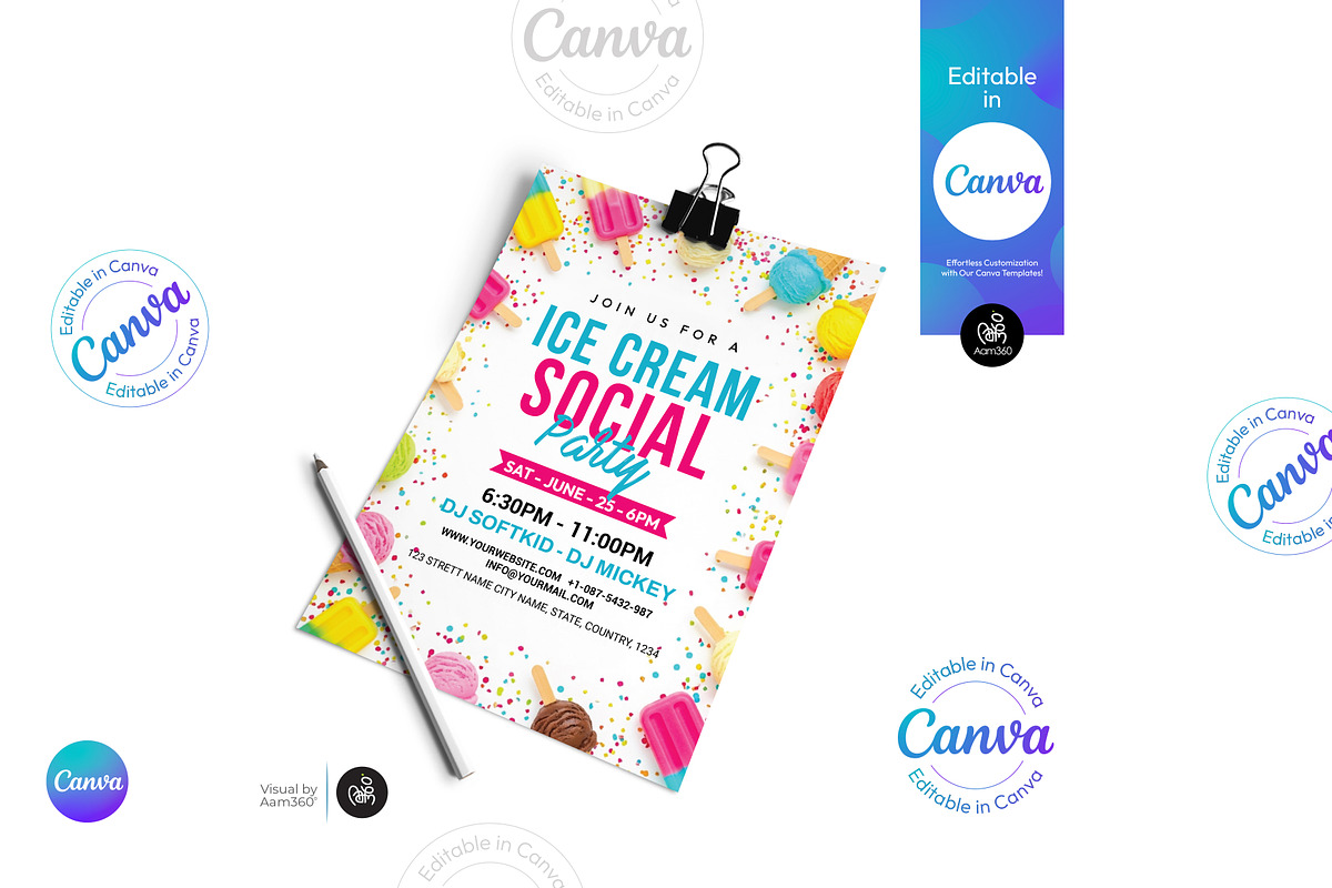 Ice Cream Social Flyer, a Flyer Template by Aam360 (Photo 3 of 3)