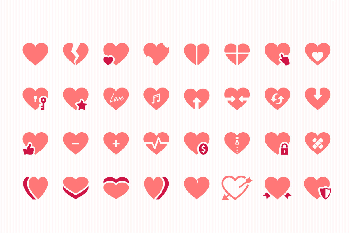 85 Heart Symbol Icons preview 2