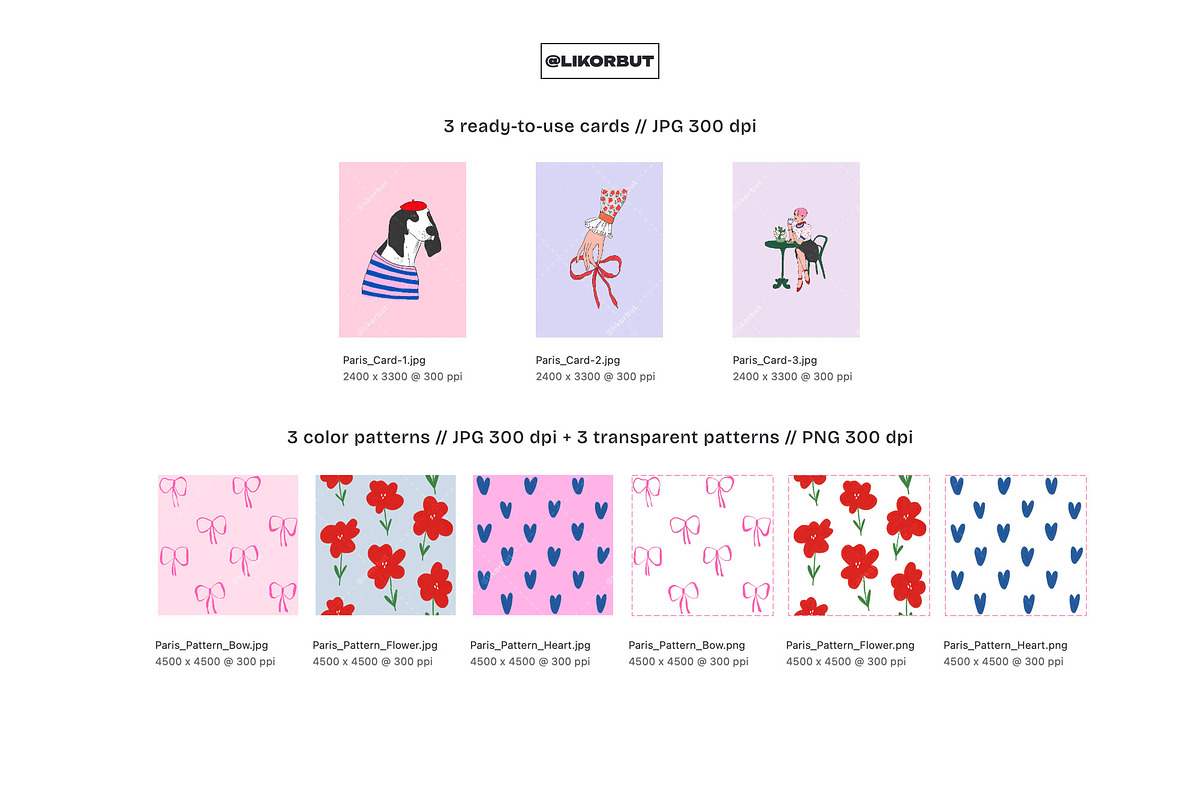 France Cute and Sweet Illustrations, a Decorative Illustration by likorbut (Photo 7 of 10)