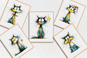Whimsical Christmas Cat Clipart, an Animal Illustration by Rose Art (Thumbnail 5 of 5)