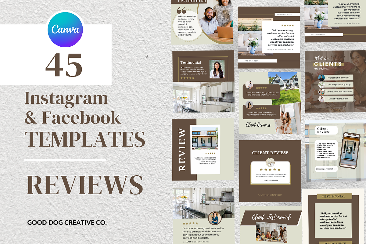 Instagram Reviews Templates, a Social Media Template by gooddogcreativeco (Photo 1 of 9)