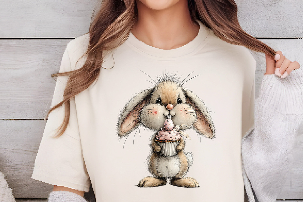 Whimsical Bunny Easter Clipart, an Illustration by DreamCafeArt (Photo 4 of 6)