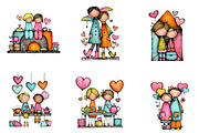 Whimsical Valentine Clipart, an Illustration by CreationArt (Thumbnail 2 of 7)
