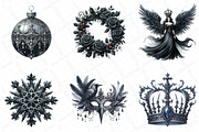 Gothic Christmas Clipart Bundle, an Illustration by DreamPrint404 (Thumbnail 2 of 6)