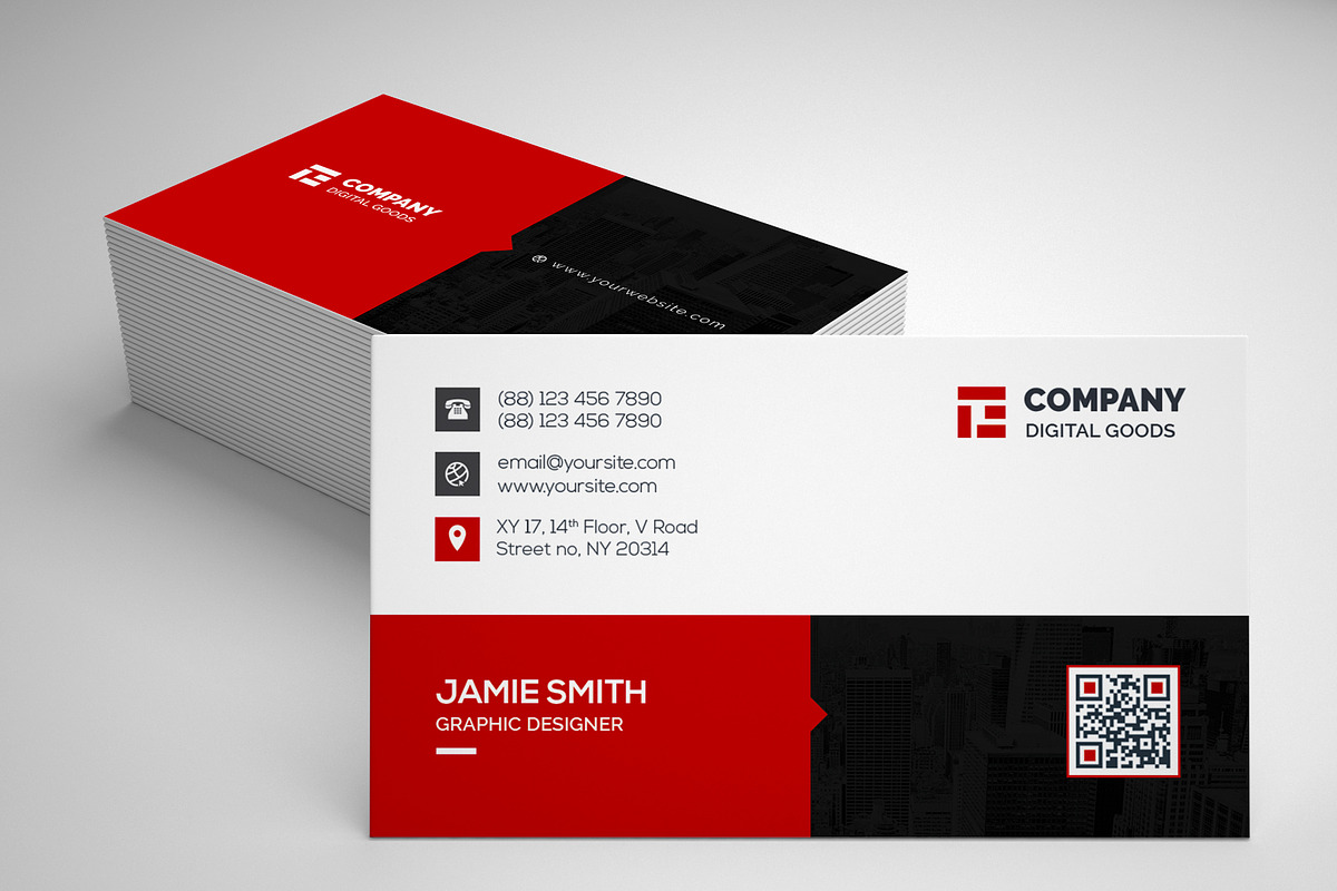 Clean Business Card, a Business Card Template by Thecodude (Photo 1 of 5)