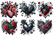 Gothic Floral Heart Clipart, an Illustration by Designworld (Thumbnail 4 of 6)