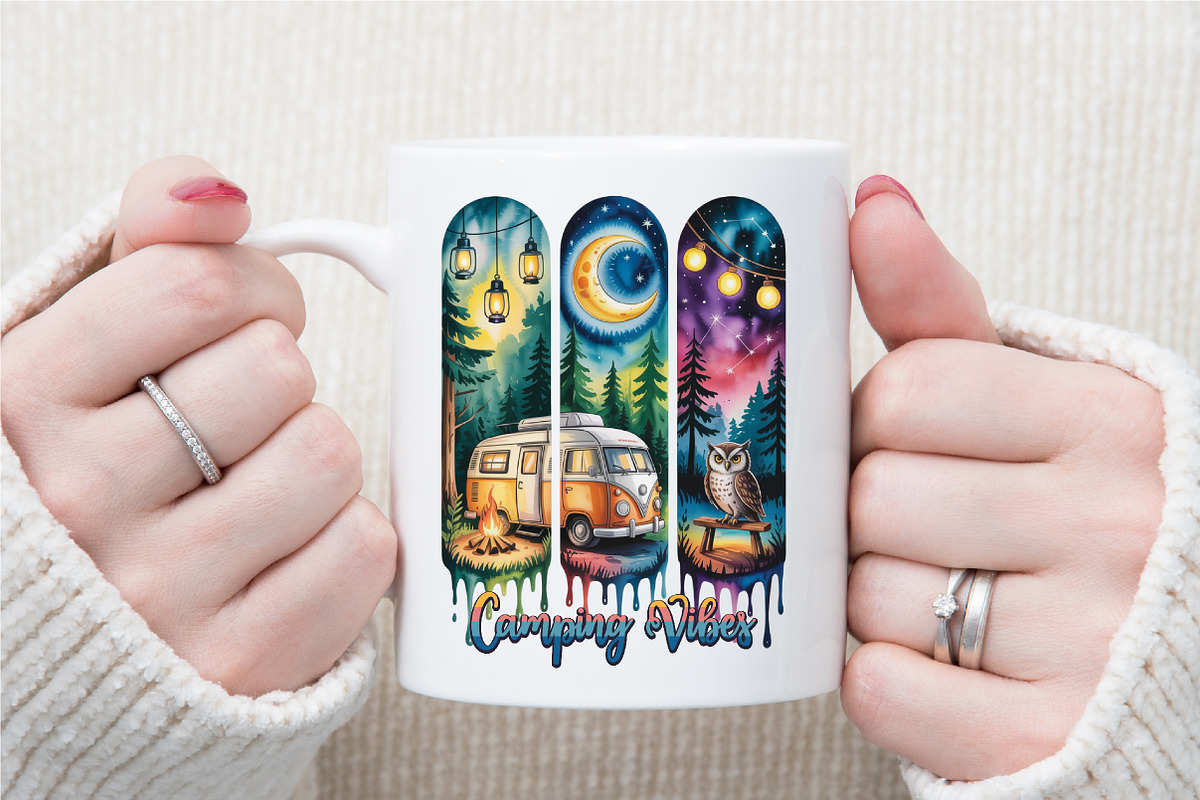 Camping Vibes Brushstroke Sublimatio, an Illustration by Sublimation Artist (Photo 5 of 9)