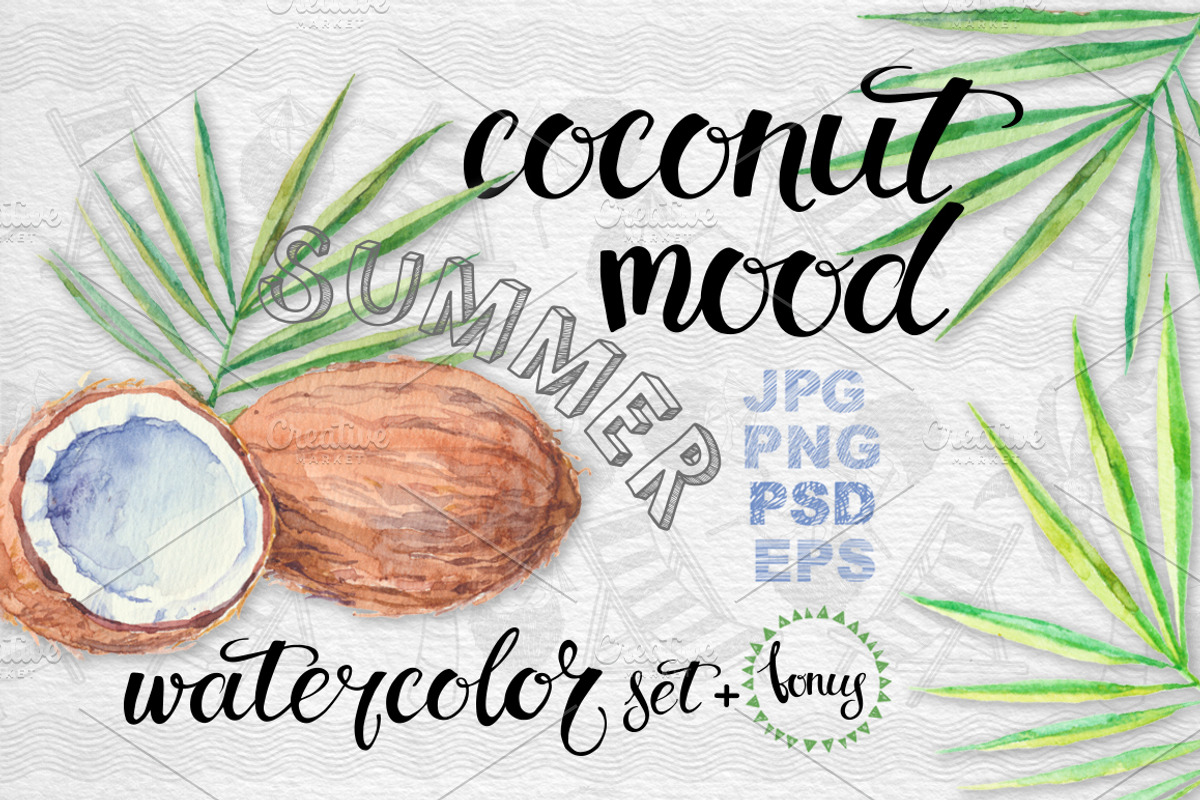 Coconut set, a Food Illustration by maritime_m (Photo 1 of 6)