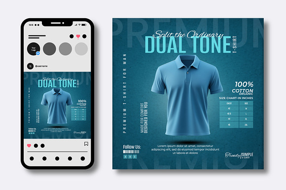 Dual Tone T Shirt Social Media Post preview 8