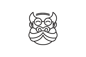 Man Beard With Glasses Teacher Logo