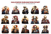 Halloween Spooky Skull Man Clipart, a Seasonal Illustration by Creative Arslan (Thumbnail 2 of 7)