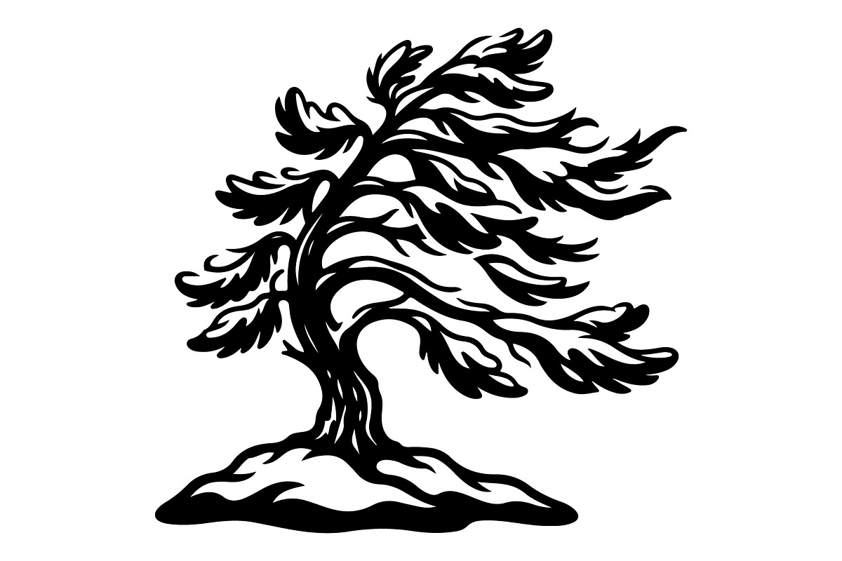 Windblown Tree Silhouette, an Object Illustration by Gfx_Store (Photo 12 of 16)