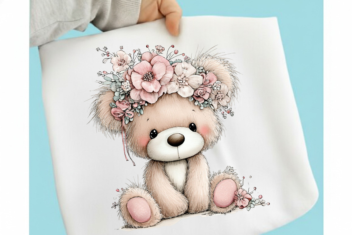 Whimsical Spring Teddy Bear Clipart, an Illustration by designcity5 (Photo 4 of 5)