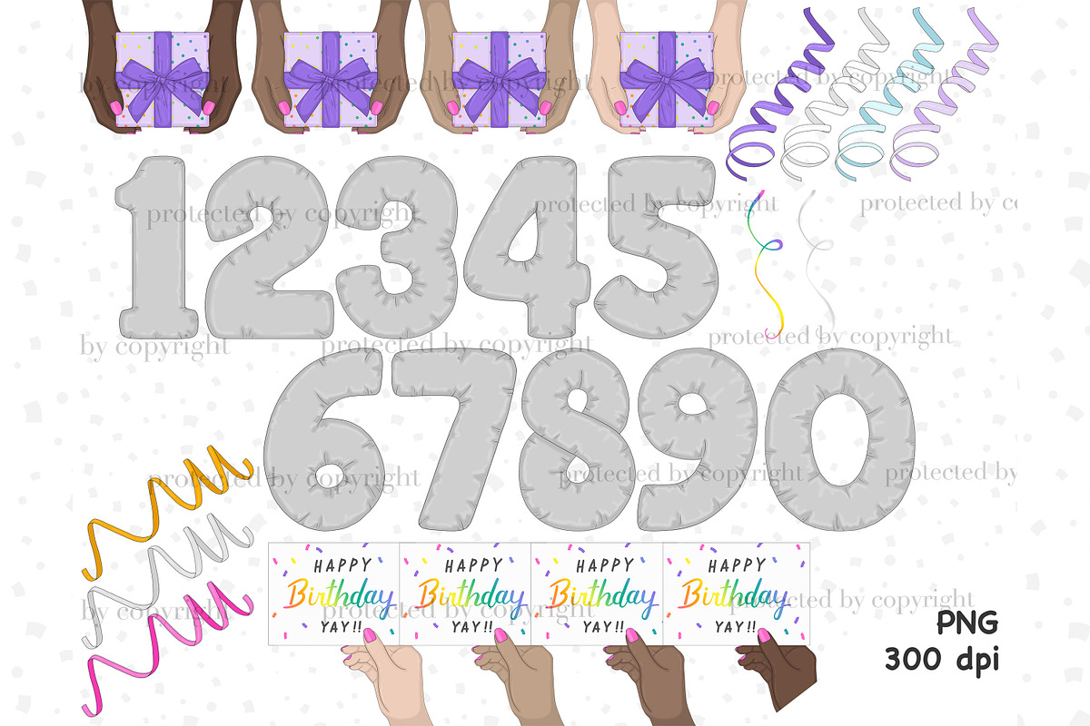 Happy Birthday Clipart, an Illustration by GlamArtZhanna (Photo 3 of 4)