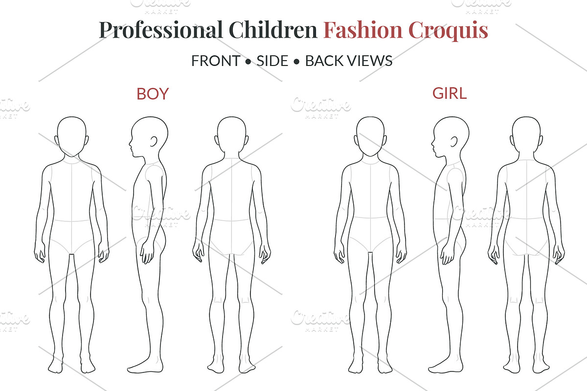 Child Fashion Croquis Bundle, a Person Illustration by Shorena Fashion Draws (Photo 2 of 13)