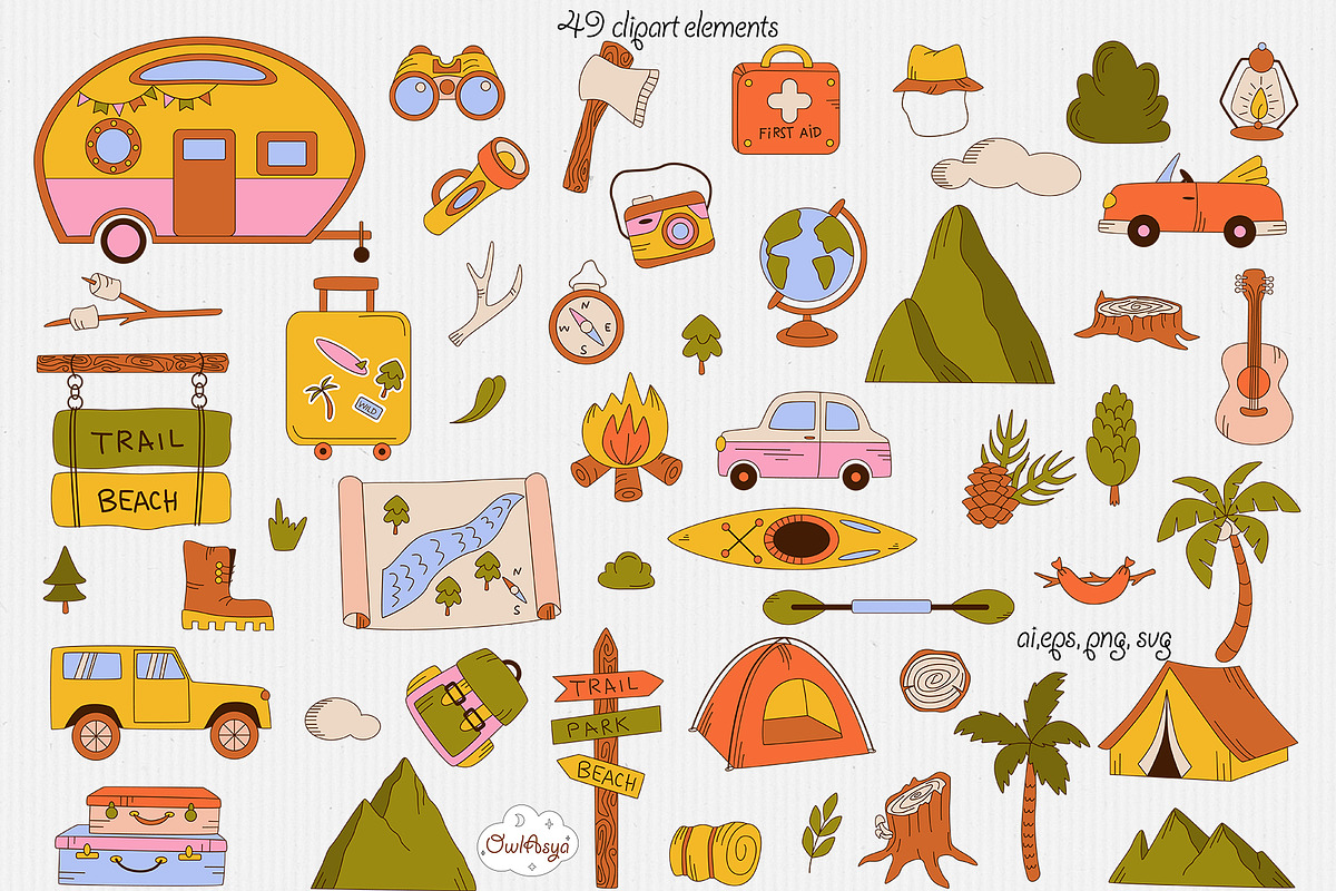 Traveling vector collection, an Object Graphic by owlasya (Photo 3 of 10)