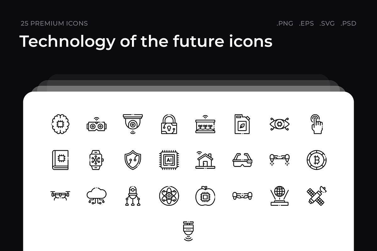Technology of the future icons, an Outline Icon by Wencory