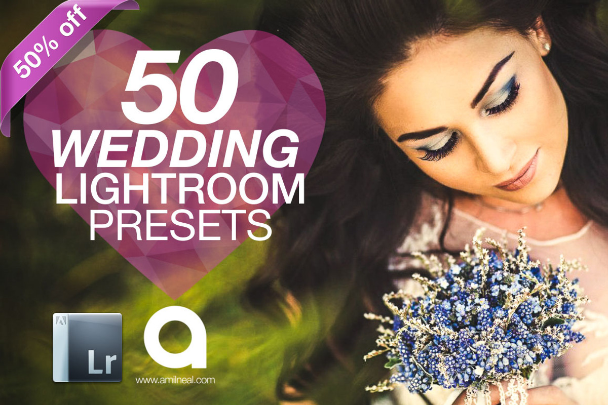 50 Wedding Lightroom Presets, an Action Add-On by AN Productions (Photo 1 of 5)