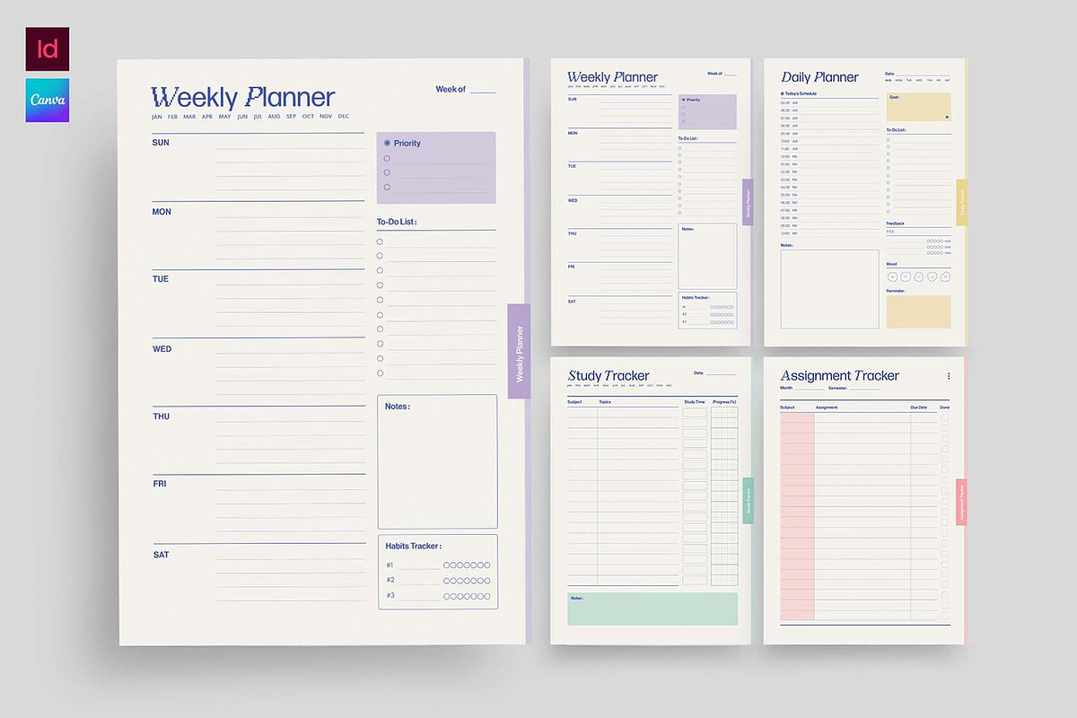 Student Planner Template, a Stationery Template by BrandPacks (Photo 1 of 4)