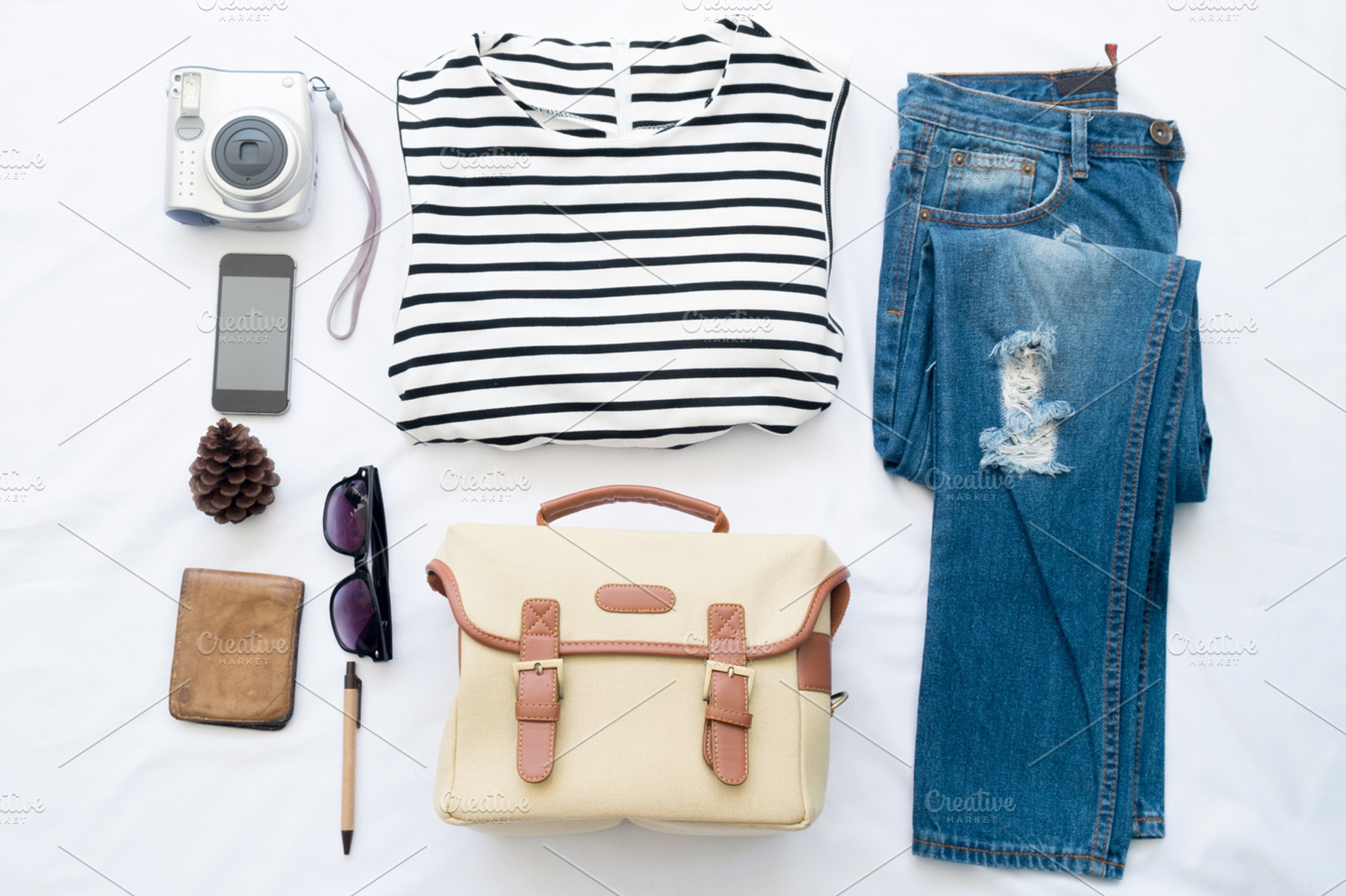 Woman summer clothes collage on whit stock photo containing abstract and, a Beauty & Fashion Photo by ptystockphoto