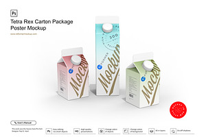 Tetra Rex Carton Poster Mockup