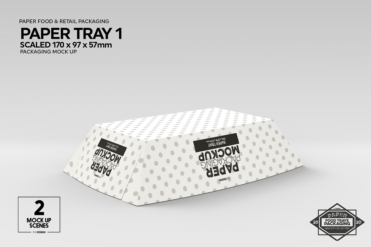 Paper Tray 170x97x57mm Mockup, a Cups & Container Mockup by INCDesign