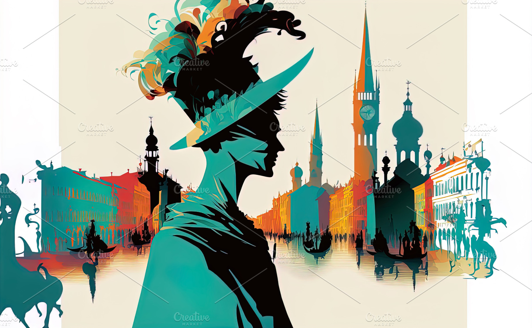 Festive Scene of Venice Carnival, an Abstract Photo by Shootdiem