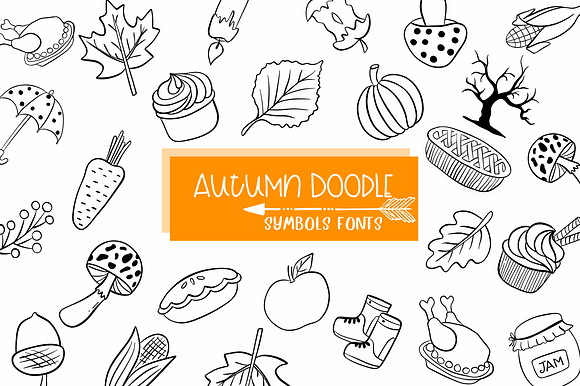 Autumn doodle | Symbols Fonts preview 8