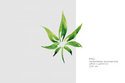 Watercolor Cannabis Leaf, an Object Graphic by Jeanina Vlad (Thumbnail 2 of 3)