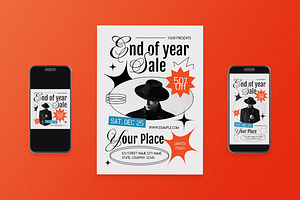 Grey End of Year Sale Flyer Set, a Flyer Template by Aiyari Graphic