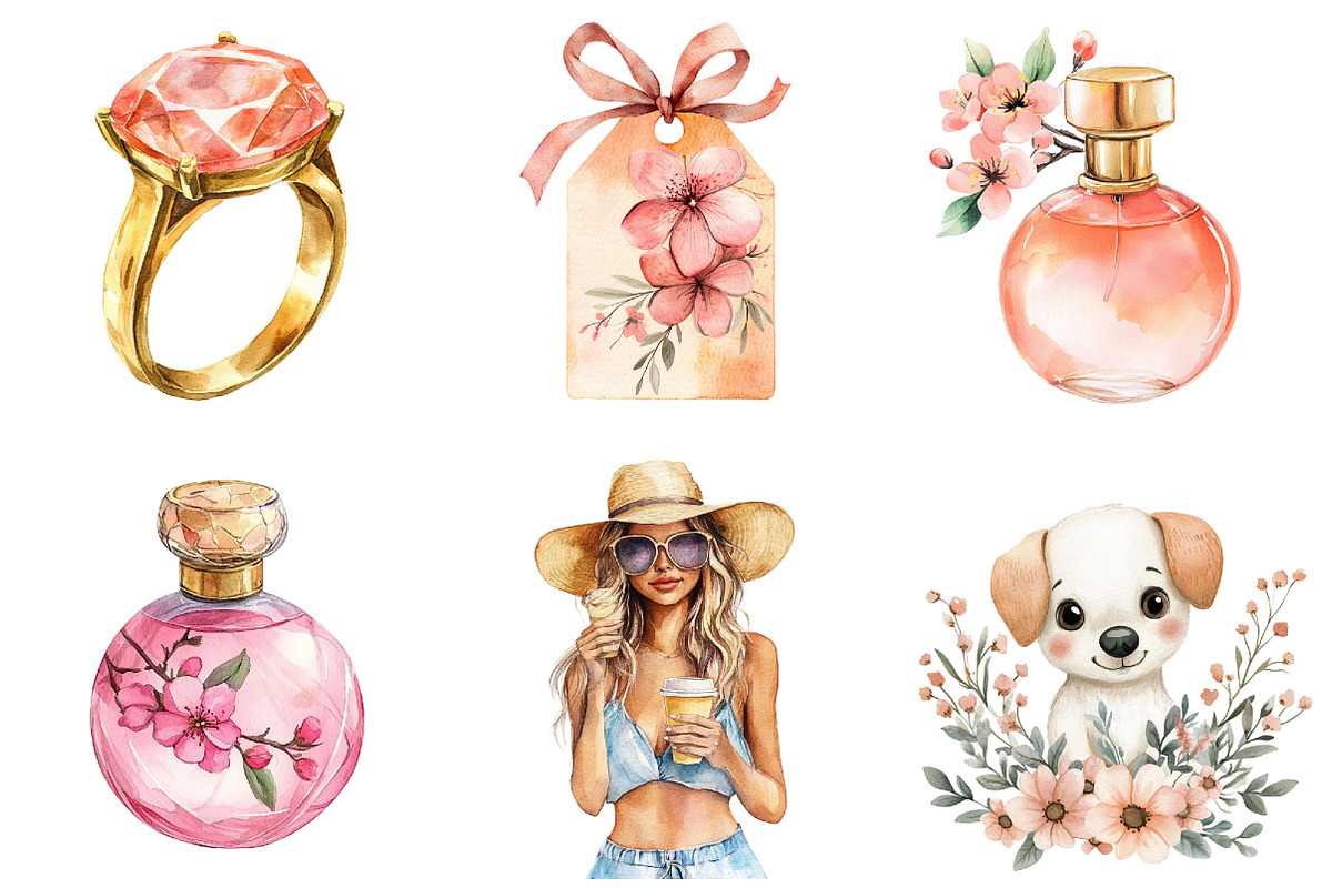 Peach Blush Summer Planner Clipart, a Seasonal Illustration by CitraGraphics (Photo 3 of 7)