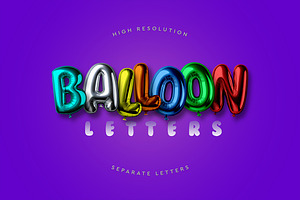 Balloon Letters Alphabet A-Z, an Object Graphic by Avelina Studio